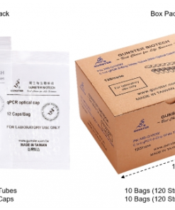 0.1ml qPCR 8‐Strip Tubes (With Optical Caps) - Thấp thành
