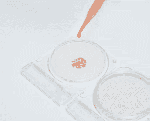 Nhỏ mẫu vào đĩa Compact Dry